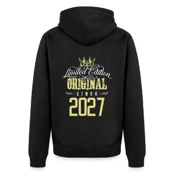 Édition limitée 2027 - Veste à capuche bio Premium Unisexe - noir - Dos - Nico (187cm)