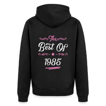 1985 best of - Veste à capuche bio Premium Unisexe - noir - Dos - Nico (187cm)