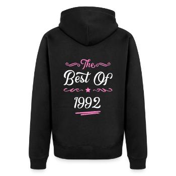 1992 best of - Unisex Premium Organic Zip Hoodie - black - Back - Nico (187cm)