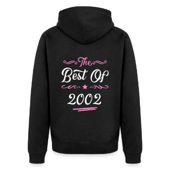 2002 best of - Veste à capuche bio Premium Unisexe - noir - Dos - Nico (187cm)
