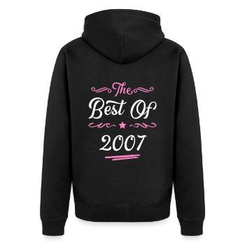 2007 best of - Unisex Premium Bio Zip Hoodie - Schwarz - Hinten - Nico (187cm)