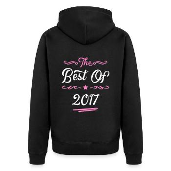 2017 best of - Unisex Premium Bio Zip Hoodie - Schwarz - Hinten - Nico (187cm)