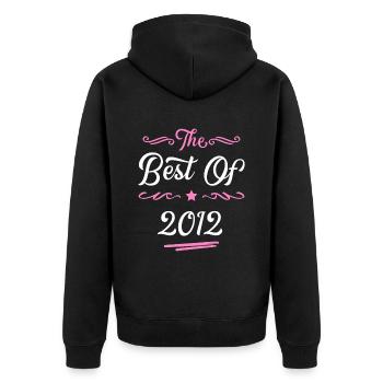 2012 best of - Unisex Premium Bio Zip Hoodie - Schwarz - Hinten - Nico (187cm)