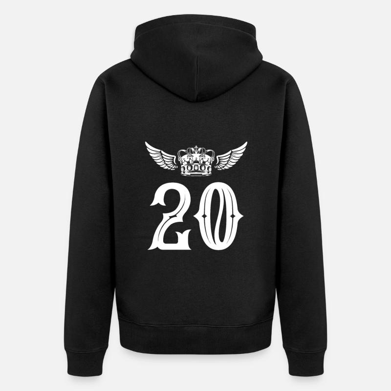 Couronne de 20 chiffres - Veste à capuche bio Premium Unisexe - noir