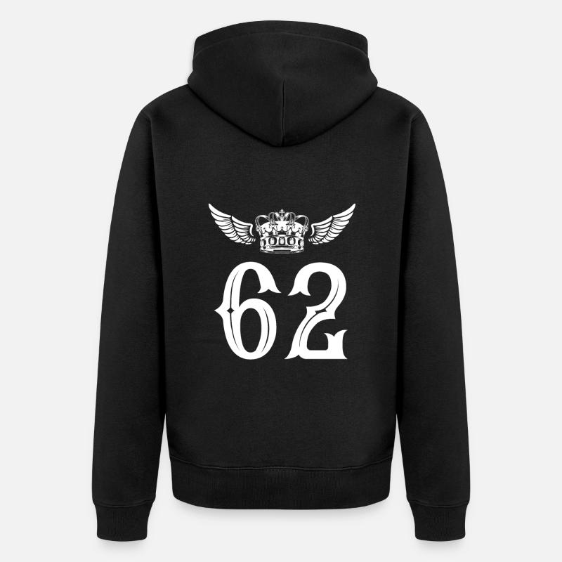 62 Couronne numérique - Veste à capuche bio Premium Unisexe - noir