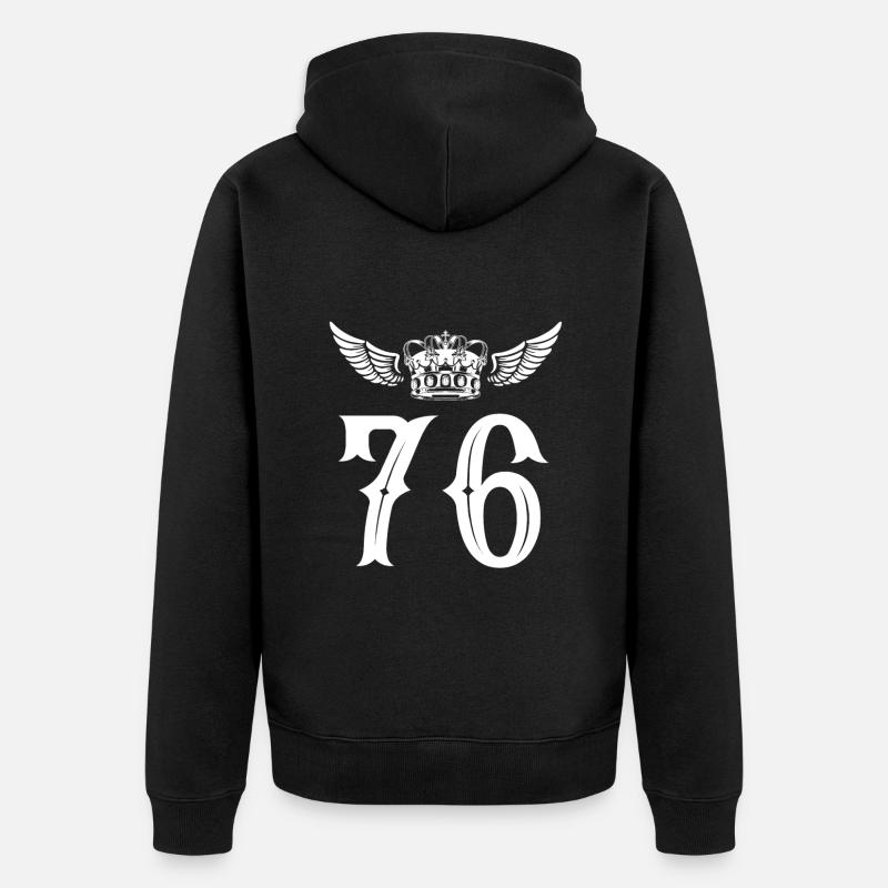 76 Couronne numérique - Veste à capuche bio Premium Unisexe - noir