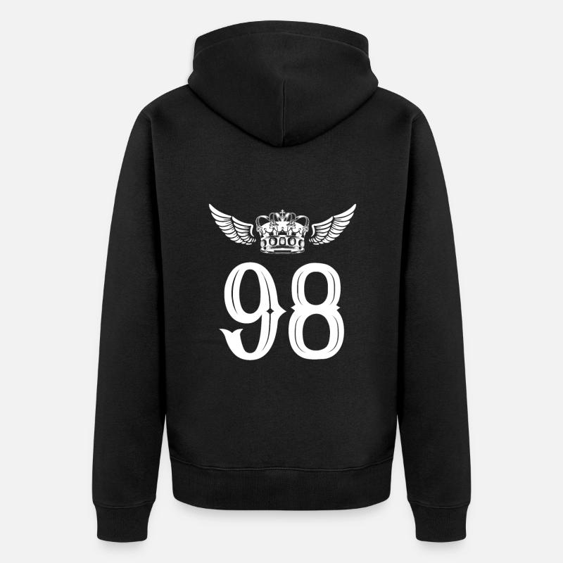 98 Couronne numérique - Veste à capuche bio Premium Unisexe - noir