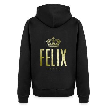 Felix - Unisex Premium Organic Zip Hoodie - black - Back - Nico (187cm)