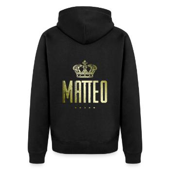 Matteo - Veste à capuche bio Premium Unisexe - noir - Dos - Nico (187cm)