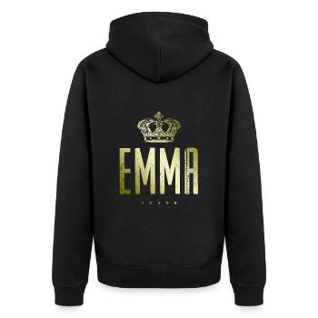 Emma - Unisex Premium Bio Zip Hoodie - Schwarz - Hinten - Nico (187cm)