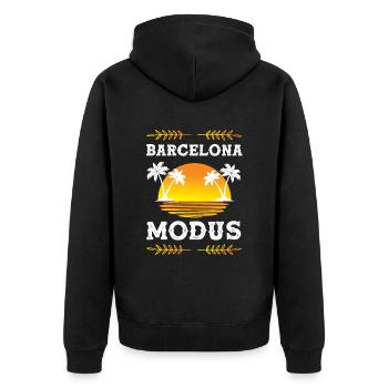 Mode Barcelone - Veste à capuche bio Premium Unisexe - noir - Dos - Nico (187cm)