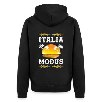 Italia Modus - Unisex Premium Bio Zip Hoodie - Schwarz - Hinten - Nico (187cm)