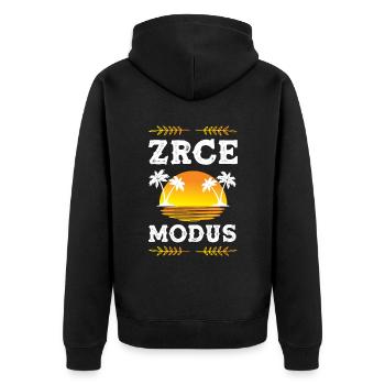 Zrce Modus - Unisex Premium Bio Zip Hoodie - Schwarz - Hinten - Nico (187cm)