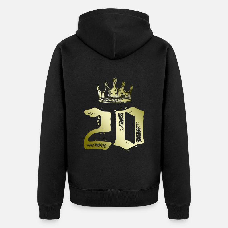 Couronne de 20 chiffres - Veste à capuche bio Premium Unisexe - noir