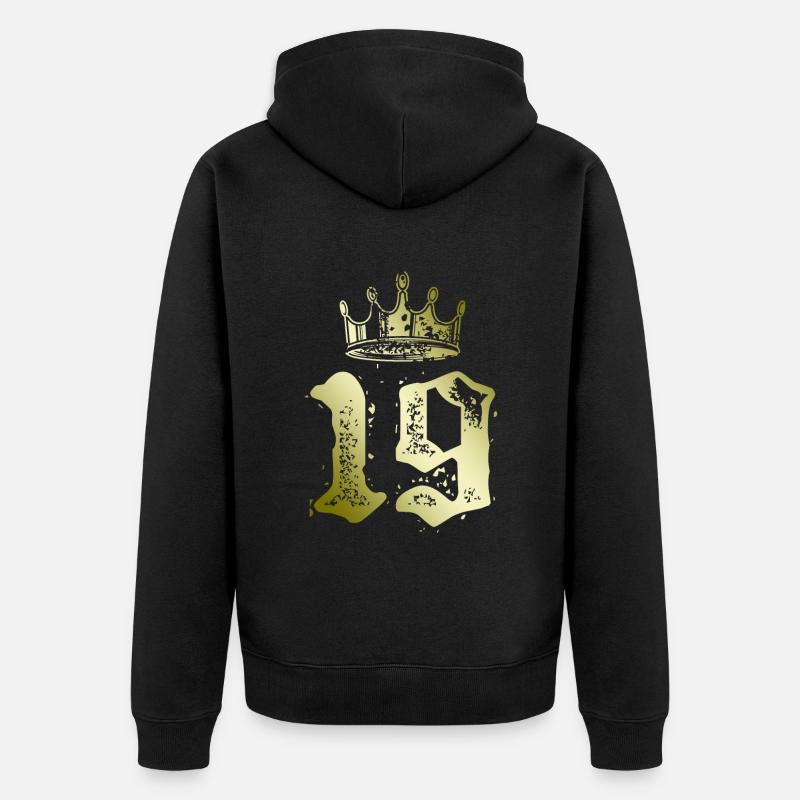 19 Couronne numérique - Veste à capuche bio Premium Unisexe - noir