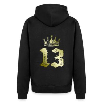 13 Couronne numérique - Veste à capuche bio Premium Unisexe - noir - Dos - Nico (187cm)