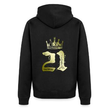 21 Nombre Couronne - Veste à capuche bio Premium Unisexe - noir - Dos - Nico (187cm)