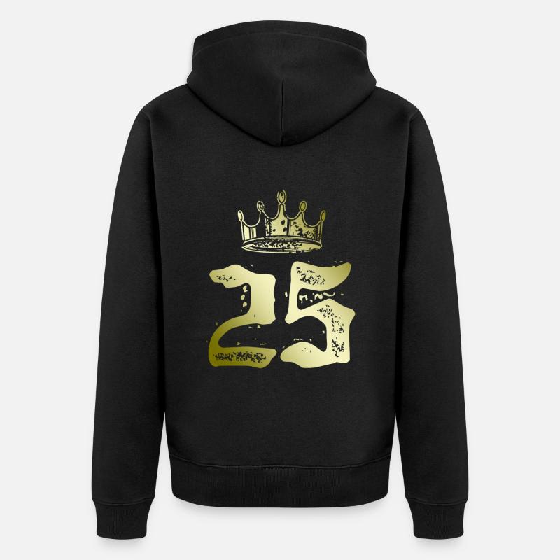 25 Couronne numérique - Veste à capuche bio Premium Unisexe - noir