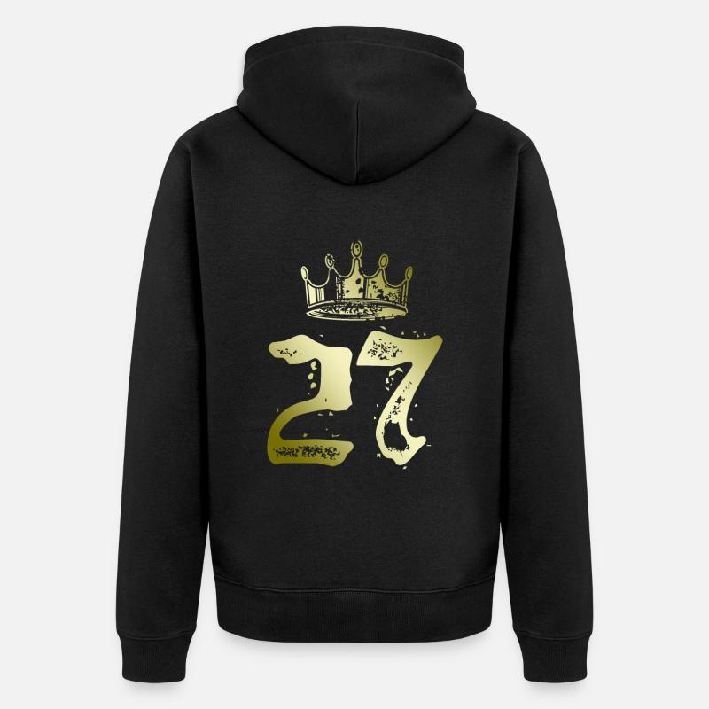 27 Couronne numérique - Veste à capuche bio Premium Unisexe - noir