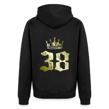 38 Couronne numérique - Veste à capuche bio Premium Unisexe - noir - Dos - Nico (187cm)