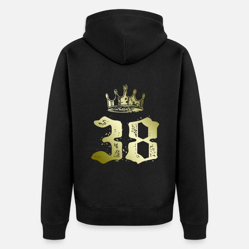 38 Couronne numérique - Veste à capuche bio Premium Unisexe - noir