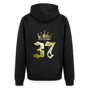 37 Couronne numérique - Veste à capuche bio Premium Unisexe - noir - Dos - Nico (187cm)