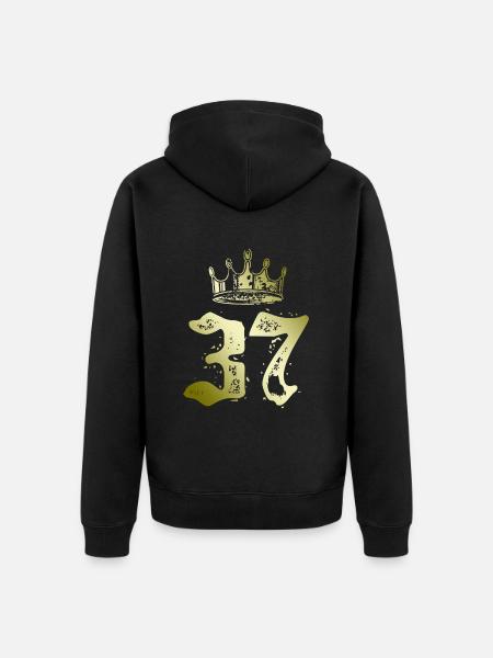 37 Couronne numérique - Veste à capuche bio Premium Unisexe - noir