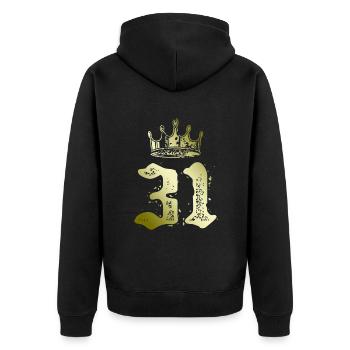 31 Couronne numérique - Veste à capuche bio Premium Unisexe - noir - Dos - Nico (187cm)