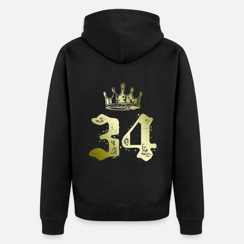34 Couronne numérique - Veste à capuche bio Premium Unisexe - noir