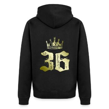 36 Couronne numérique - Veste à capuche bio Premium Unisexe - noir - Dos - Nico (187cm)