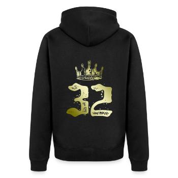 32 Couronne numérique - Veste à capuche bio Premium Unisexe - noir - Dos - Nico (187cm)