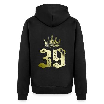 39 Couronne numérique - Veste à capuche bio Premium Unisexe - noir - Dos - Nico (187cm)