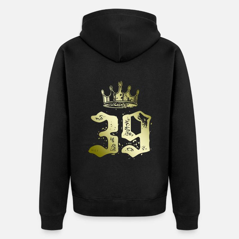 39 Couronne numérique - Veste à capuche bio Premium Unisexe - noir