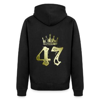 47 Couronne numérique - Veste à capuche bio Premium Unisexe - noir - Dos - Nico (187cm)