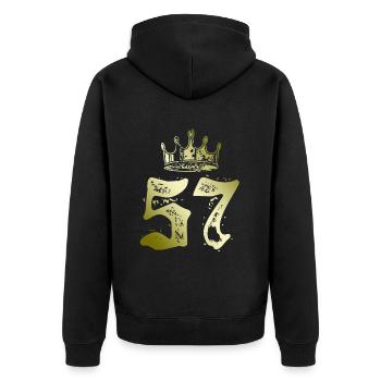 57 Couronne de numéro - Veste à capuche bio Premium Unisexe - noir - Dos - Nico (187cm)