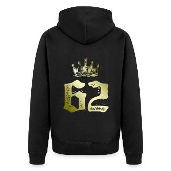 62 Couronne numérique - Veste à capuche bio Premium Unisexe - noir - Dos - Nico (187cm)