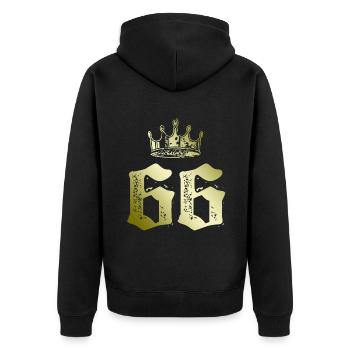 66 Couronne numérique - Veste à capuche bio Premium Unisexe - noir - Dos - Nico (187cm)