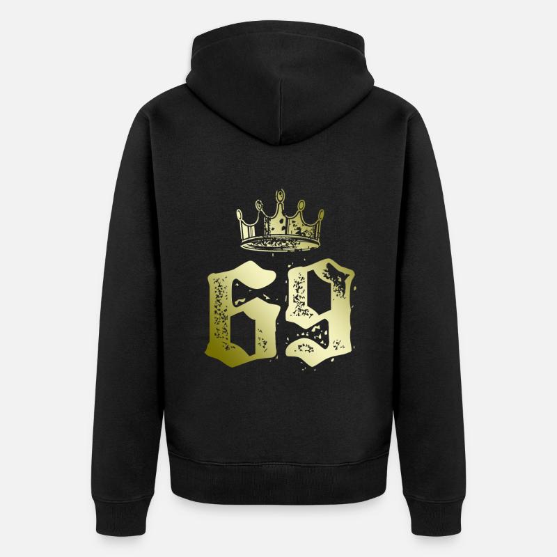 69 Couronne numérique - Veste à capuche bio Premium Unisexe - noir