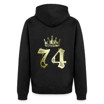 74 Couronne numérique - Veste à capuche bio Premium Unisexe - noir - Dos - Nico (187cm)