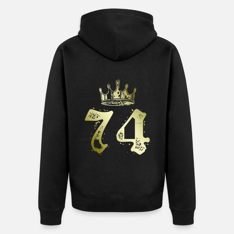 74 Couronne numérique - Veste à capuche bio Premium Unisexe - noir