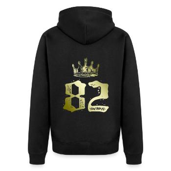 82 Couronne numérique - Veste à capuche bio Premium Unisexe - noir - Dos - Nico (187cm)