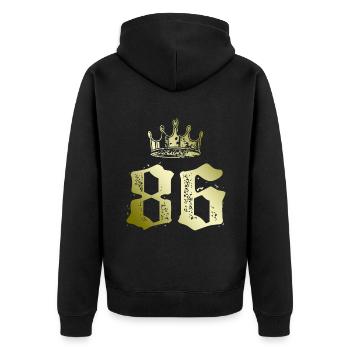 86 Couronne numérique - Veste à capuche bio Premium Unisexe - noir - Dos - Nico (187cm)