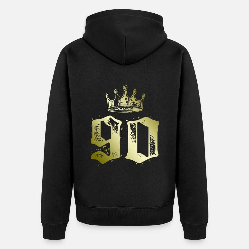 90 Couronne de numéros - Veste à capuche bio Premium Unisexe - noir