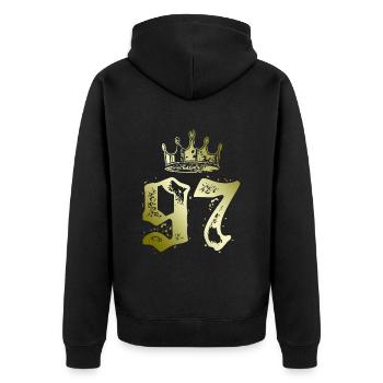 97 Couronne numérique - Veste à capuche bio Premium Unisexe - noir - Dos - Nico (187cm)