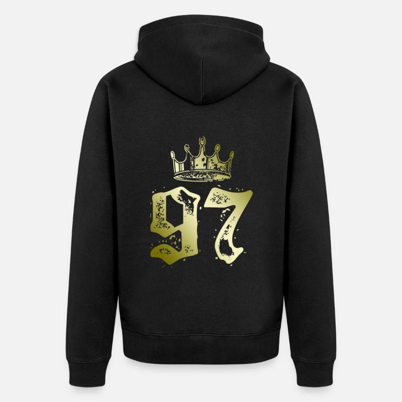 97 Couronne numérique - Veste à capuche bio Premium Unisexe - noir