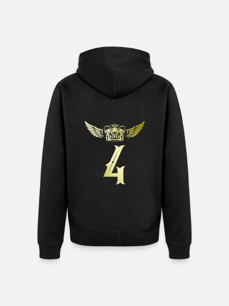 4 Couronne numérique - Veste à capuche bio Premium Unisexe - noir