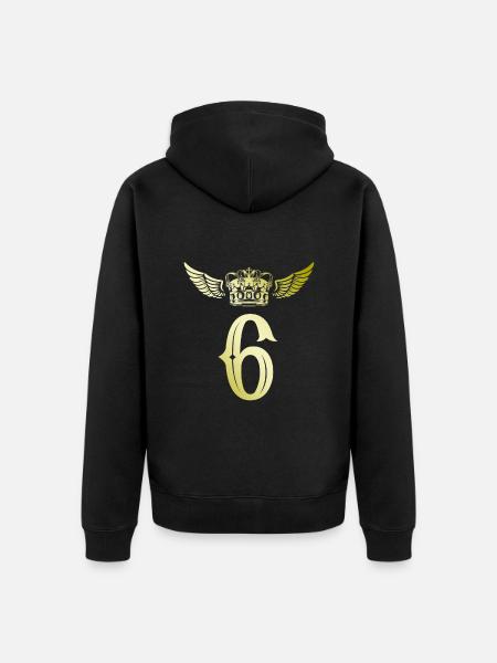 6 Couronne numérique - Veste à capuche bio Premium Unisexe - noir