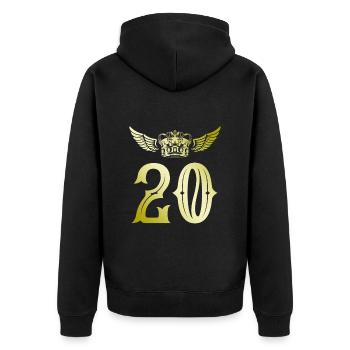 Couronne de 20 chiffres - Veste à capuche bio Premium Unisexe - noir - Dos - Nico (187cm)