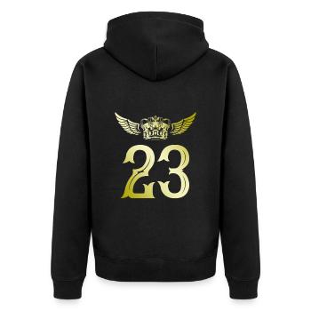 23 Couronne numérique - Veste à capuche bio Premium Unisexe - noir - Dos - Nico (187cm)