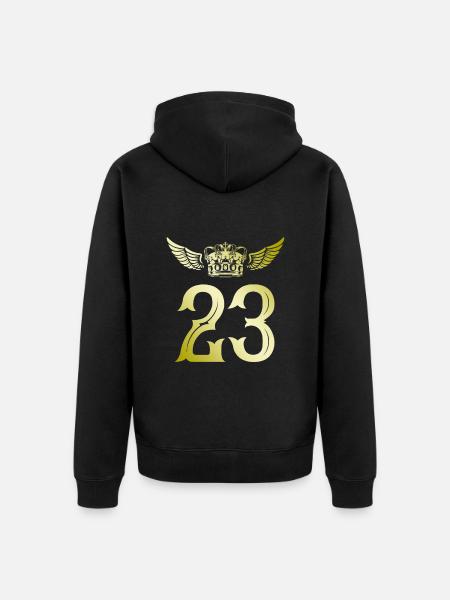 23 Couronne numérique - Veste à capuche bio Premium Unisexe - noir
